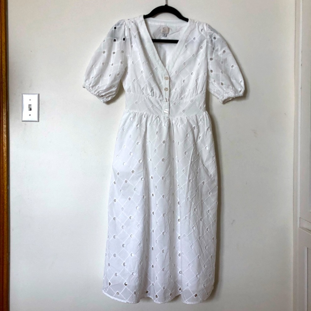 A New Day puff sleeve eyelet cotton dress, XS